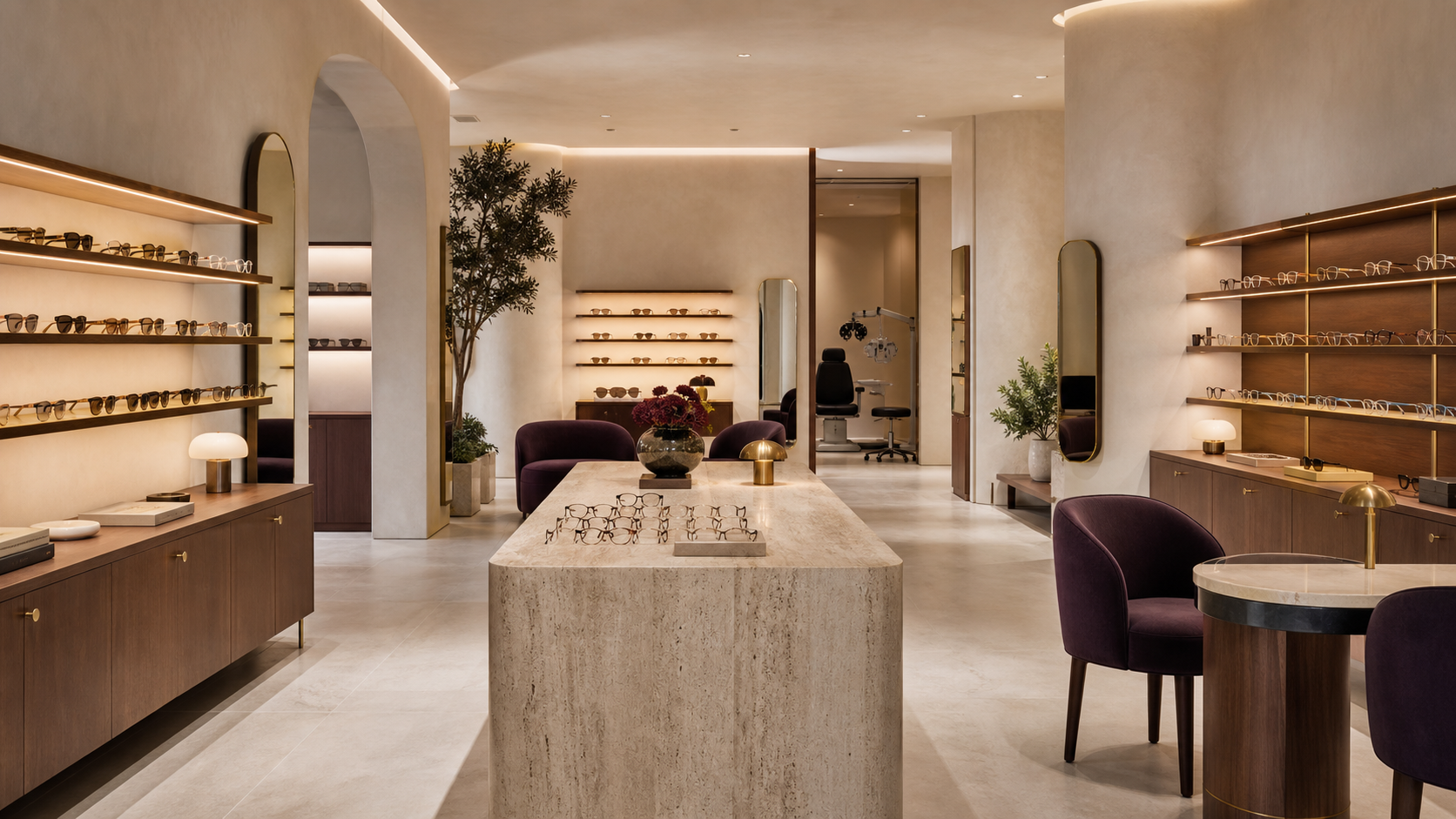 A premium optical boutique interior